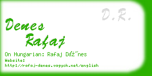 denes rafaj business card